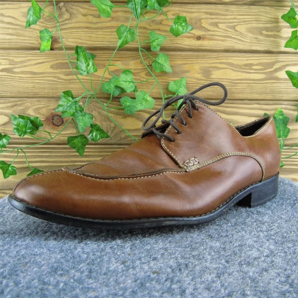 Cole Haan C08189 Men Derby Oxfords Shoes Brown Leather Lace‎ Up Size 10.5 Medium